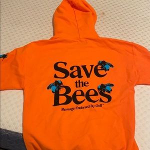 Orange Save The Bees GOLF Hoodie (Medium)